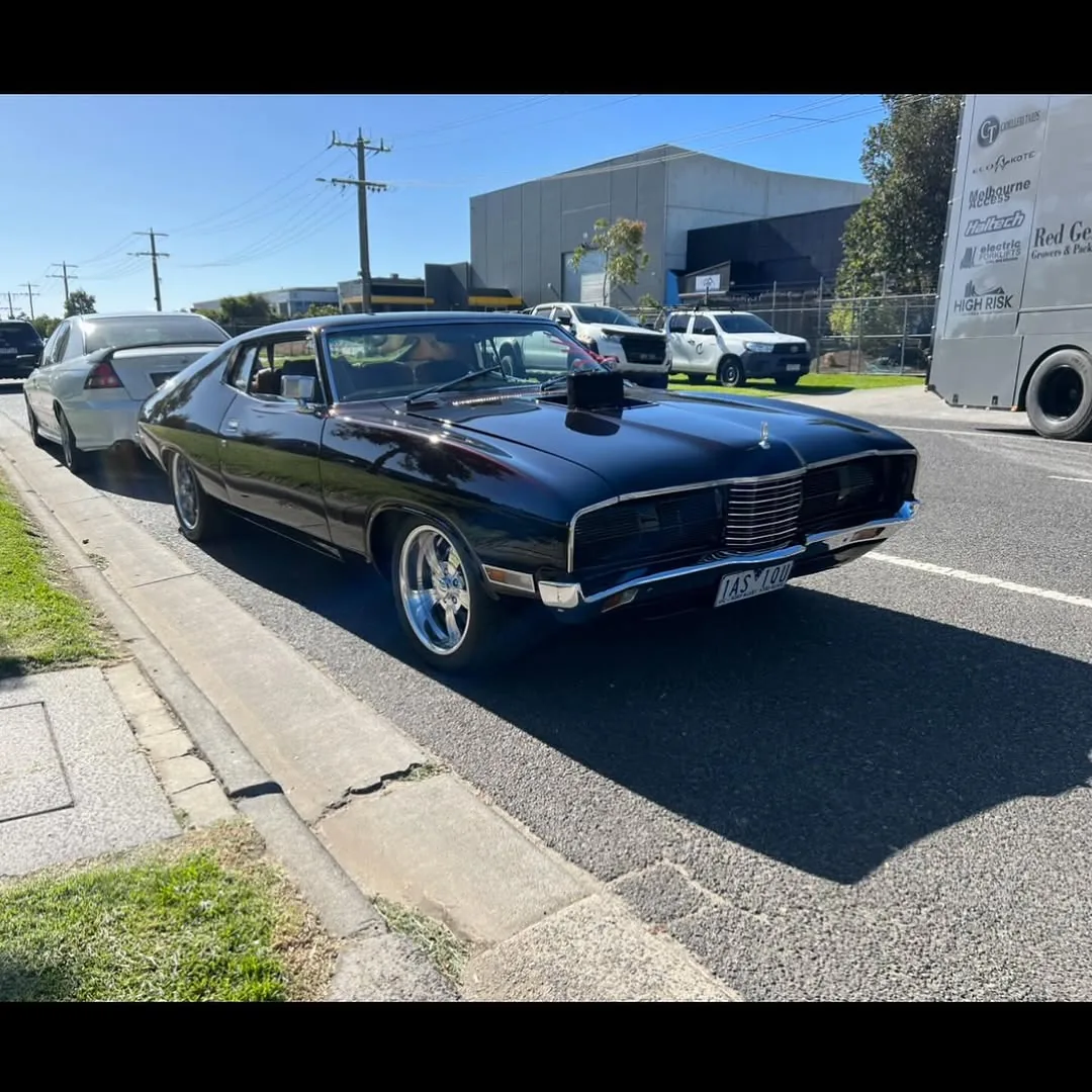Classic muscle Ford Landau with blower